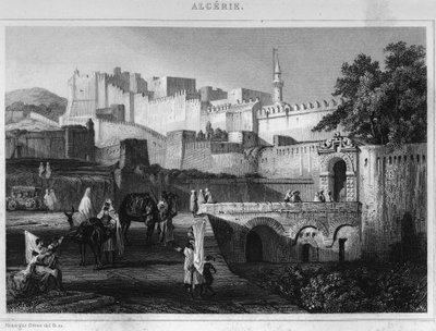 Porte Bab-Azoun à Alger, un fort occupé par la division d