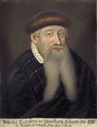 Portrait de Johannes Gutenberg (1394/99-1468) - Unknown artist