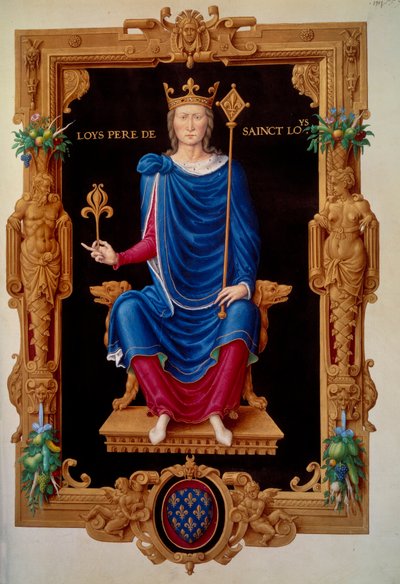 Portrait en pied du roi de France Louis VIII le Lion (1187 - 1226), père de Saint Louis. Miniature dans le « Recueil des rois de France » de Jean Tillet - Unknown artist