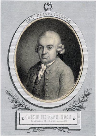 Portrait en médaillon de Charles Philippe Emmanuel Bach (1714-1788), fils de Jean-Sébastien Bach, n.d. XIXe siècle - Unknown artist