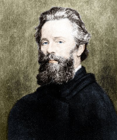 Portrait du poète et romancier américain Herman Melville (1819-1891). - Unknown artist
