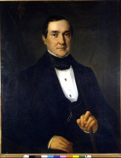 Portrait de Bartolomeo Merelli (1793-1879), premier directeur de la Scala. Peinture anonyme du 19ème siècle. - Unknown artist