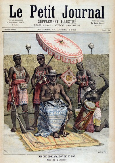 Portrait de Béhanzin (1844-1900), roi du Dahomey (Bénin) - dans "Le Petit Journal" du 23/4/1892 - Unknown artist