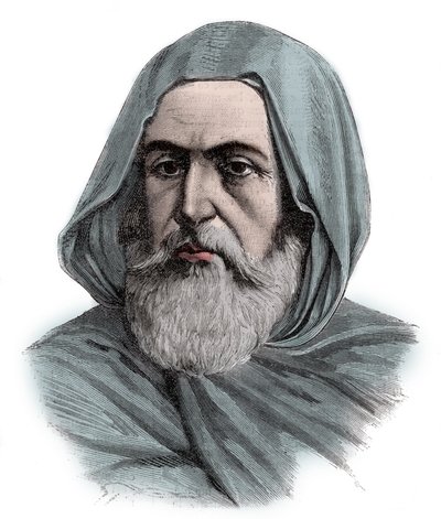 Portrait de Ben Mahi Ed Din Abd El Kader (Abd El-Kader) (1808-1883) ABDELKADER, émir de Mascara, chef militaire et religieux - gravure de 1883 - Unknown artist