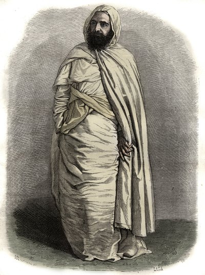 Portrait de Ben Mahi Ed Din Abd El Kader (Abd El-Kader) (1808 - 1883) ABDELKADER, Amir de Mascara, chef militaire et religieux, - Portrait de Ben Mahi Ed Din Abd El Kader (Abd El-Kader) (1808-1883) Émir Algérien - - Unknown artist