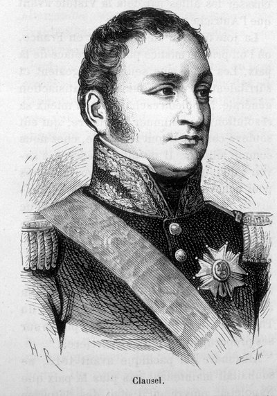 Portrait de Bertrand Clausel (ou Clauzel) (1772 - 1842). Gravure de la fin du 19ème siècle dans « Histoire de France » de H. Martin. - Unknown artist