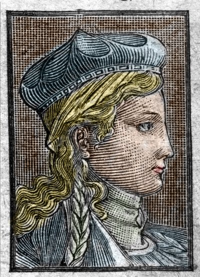 Portrait de Brunehaut ou Brunehilde (ca. 534-613) épouse de Sigebert I. - Unknown artist