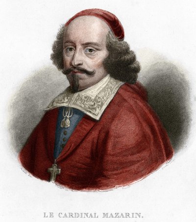 Portrait du cardinal Jules Mazarin (Giulio Raimondo Mazzarino ou Mazarino) gravure de 1854 - Unknown artist