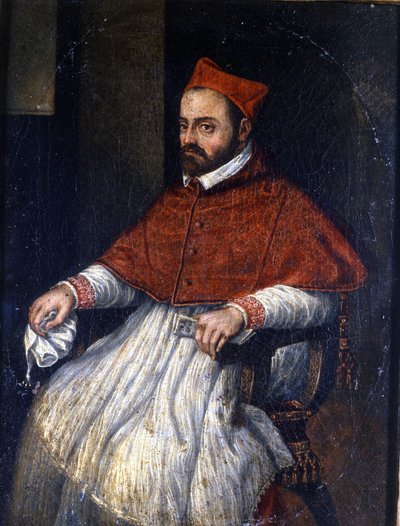 Portrait du cardinal Roberto Bellarmino (Robert Bellarmin en 1542 - 1621). Peinture anonyme. Musée de Rome. - Unknown artist