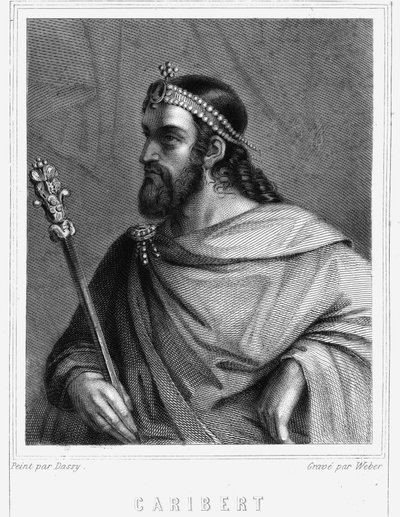 Portrait de Caribert (? -?), Roi de Paris (561-567) - dans "Histoire des Français" de Lavallée, gravure, sd - Unknown artist