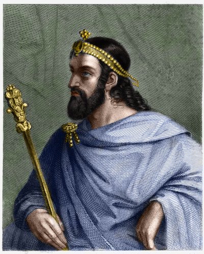 Portrait de Caribert (? -?) , roi de Paris (561 - 567) - dans "Histoire des Français" par Lavallée, gravure, sd - Unknown artist