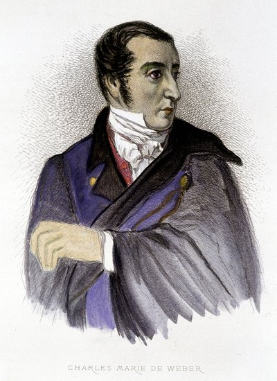 Portrait de Carl Maria von Weber, compositeur allemand (1786-1826) - gravure - Unknown artist