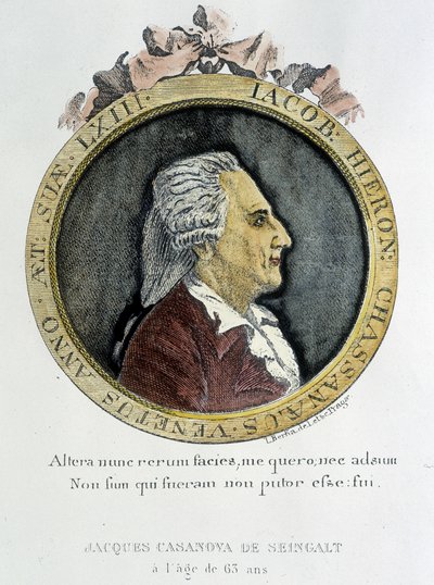 Portrait de Casanova (1725 - 1798) - portrait en frontispice, dans "Histoire de ma fuite des prisons de la République de Venise", écrit à Dux en Bohême - Unknown artist