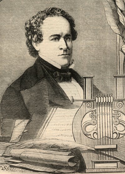 Portrait de Charles Anthon (1797-1867), professeur américain. Gravure dans The Illustrated London News du 23 janvier 1858. - Unknown artist