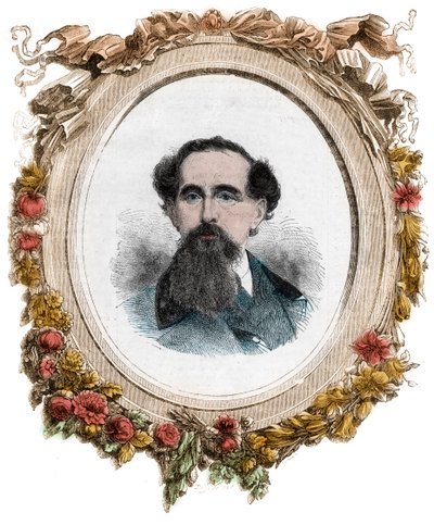 Portrait de Charles Dickens (1812-1870) romancier anglais, gravure - Unknown artist