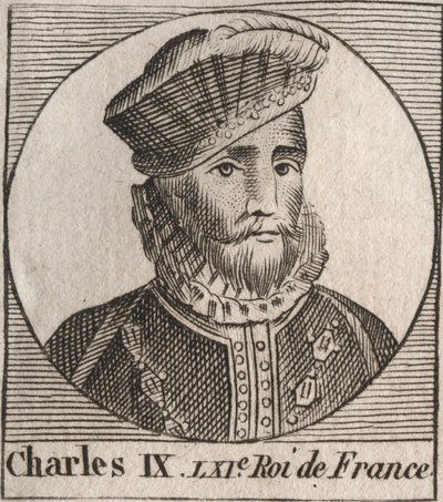 Portrait de Charles IX (1550-1574), roi de France - gravure de « Instruction sur l