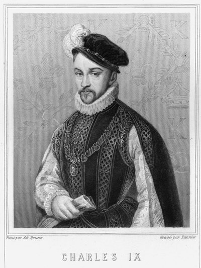 Portrait de Charles IX (1550-1574), Roi de France - dans "Histoire des Français" de Lavallée, gravure, sd - Unknown artist