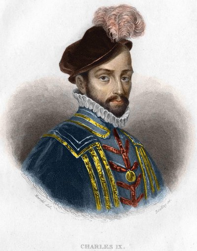 Portrait de Charles IX (1550 - 1574), roi de France, gravure du 19e siècle - Unknown artist