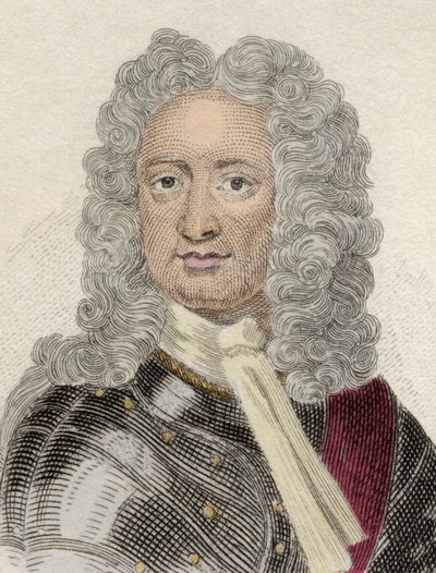 Portrait de Charles Mordaunt (ca. 1658-1735), 3ème comte de Peterborough et 1er comte de Monmouth, diplomate et militaire anglais. Gravure du 19ème siècle. - Unknown artist
