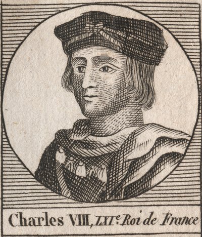 Portrait de Charles VIII (1470-1498), roi de France - gravure de « Instruction sur l