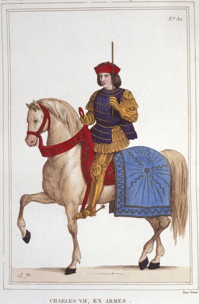 Portrait de Charles VII (1403 - 1461), Roi de France gravure de 1830 - Unknown artist