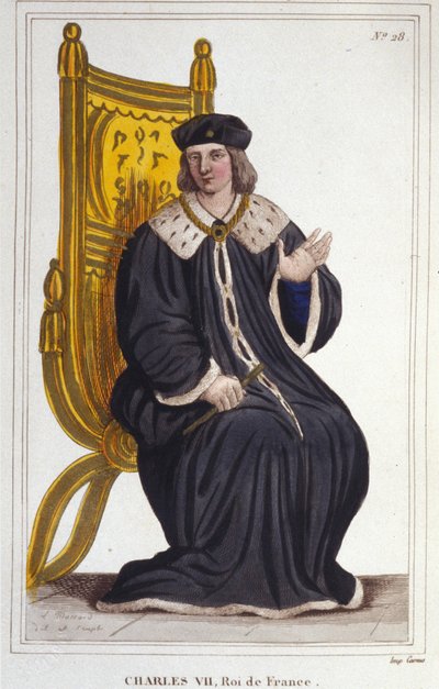 Portrait de Charles VII (1403 - 1461), Roi de France gravure de 1830 - Unknown artist