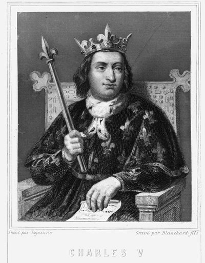 Portrait de Charles V le Sage (1338 - 1380), Roi de France - dans « Histoire des Français » par Lavallée, gravure, sd. - Unknown artist