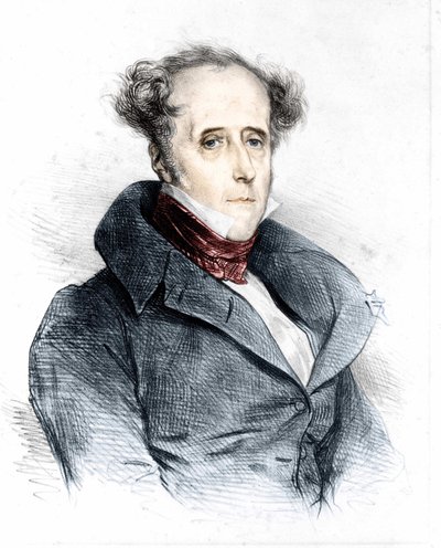 Portrait de Chateaubriand par Devéria - dans le journal "L