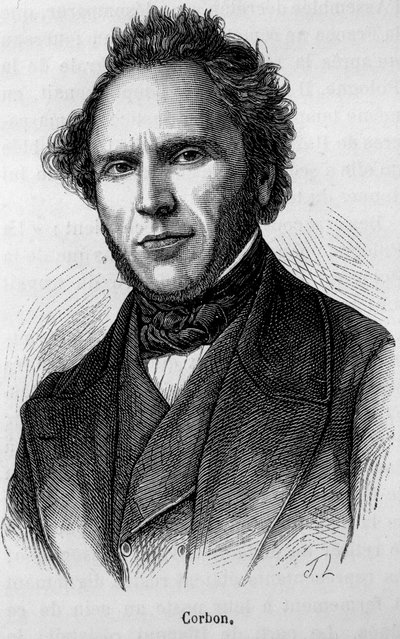 Portrait de Claude Anthime Corbon (1808 - 1891). Gravure de la fin du XIXe siècle dans « Histoire de France » par H. Martin. - Unknown artist