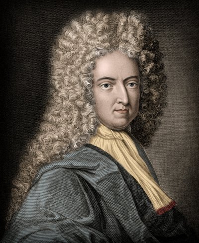 Portrait de Daniel Defoe ou Defoe (1660-1731), écrivain et journaliste anglais - Daniel Defoe (1660-1731) - Romancier et journaliste anglais - Unknown artist
