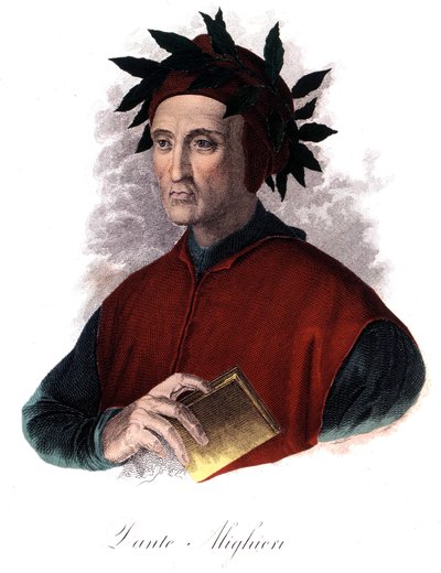 Portrait de Dante (1265-1321), poète italien, gravure XIXe siècle - Unknown artist