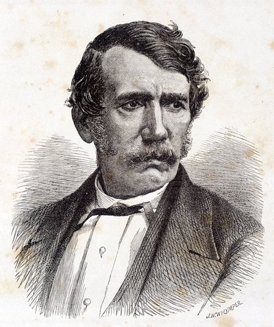 Portrait de David Livingstone, missionnaire et explorateur britannique (1813-1873) - dans « Tour du Monde », 2e sem. 1875 - Unknown artist
