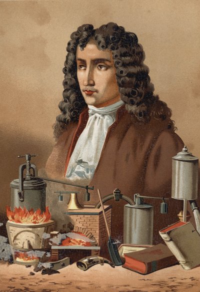 Portrait de Denis Papin (1647 - 1714) de « La Ciencia y sus Hombres » par Louis Figuier. Barcelone 1881 - Unknown artist