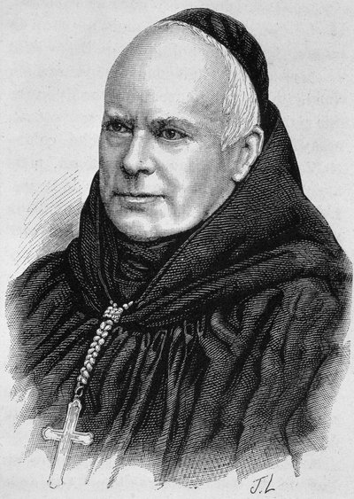 Portrait de Dom Guéranger (1805-1875). Gravure de la fin du XIXe siècle dans "Histoire de France" par H. Martin - Unknown artist