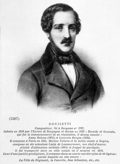 Portrait de Donizetti Gaetano - Unknown artist