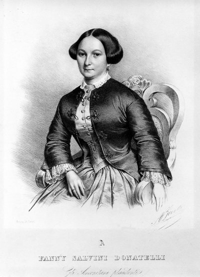 Portrait de Fanny Salvini Donatelli, chanteuse qui a interprété la première Violetta dans « La Traviata » de Giuseppe Verdi en 1853. - Unknown artist