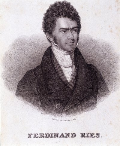 Portrait de Ferdinand Ries (1784 - 1838) compositeur et pianiste allemand. Gravure du XIXe siècle. - Unknown artist