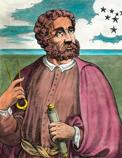Portrait de Fernand de Magellan (1480-1521), navigateur portugais - Gravure du XVIe siècle - Collection privée - Unknown artist