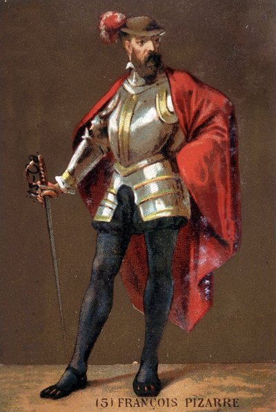 Portrait de Francisco Pizarro (en fr. François Pizarre) - Unknown artist