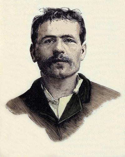 Portrait de François Claudius Koenigstein (1859-1892), activiste terroriste anarchiste français. Gravure du 19ème siècle - Unknown artist