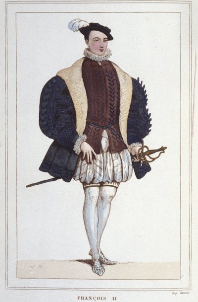 Portrait de François II (1544 - 1560), Roi de France gravure de 1830 - Unknown artist