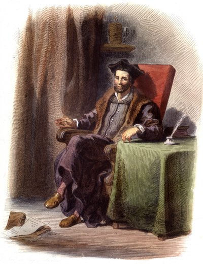 Portrait de François Rabelais assis (1483-1553) - dans "Le Plutarque français", éd. Mennechet - Unknown artist
