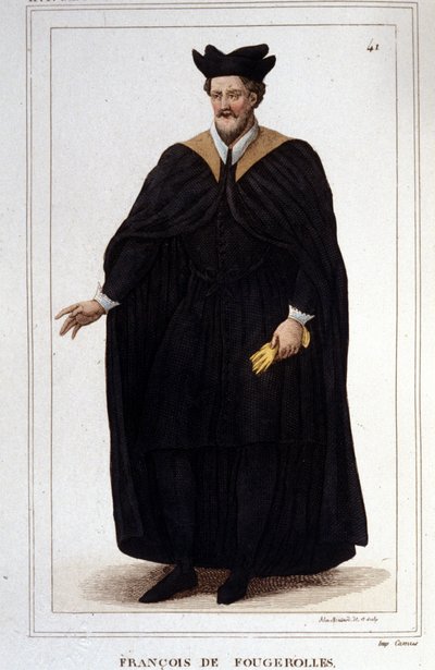 Portrait de François de Fougerolles, Latiniste, Docteur en Médecine. Gravure de 1830 - Unknown artist