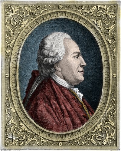 Portrait de Franz-Anton Mesmer (1734-1815) médecin allemand, fondateur de la théorie du magnétisme animal (mesmérisme). Gravure en couleur du 19ème siècle - Unknown artist
