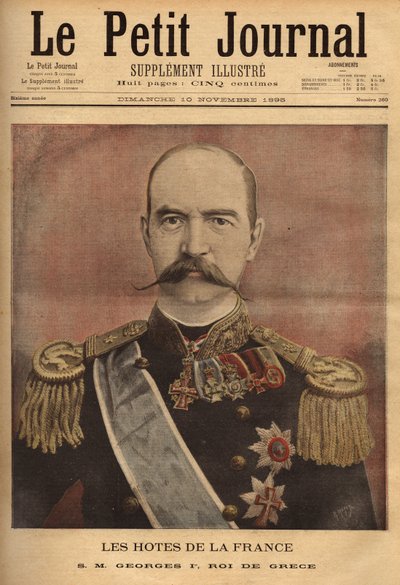 Portrait de Georges Ier, roi de Grèce (1845-1913). Gravure dans "Le petit journal" 10/11/1895 - Unknown artist