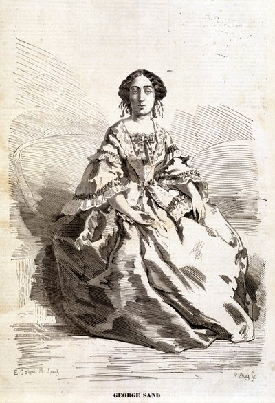 Portrait de George Sand (Aurore Dupin, Baronne Dudevant) (1804-1876) - Unknown artist