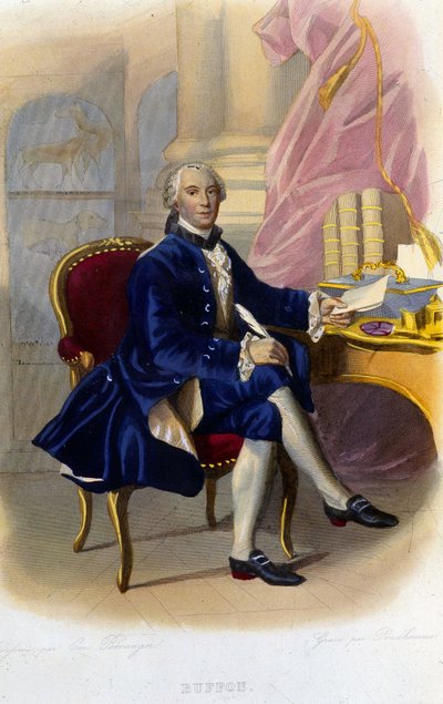 Portrait de Georges Louis Leclerc, Comte de Buffon (1707 - 1788), naturaliste et écrivain français. Dans « Le Plutarque français » - Unknown artist