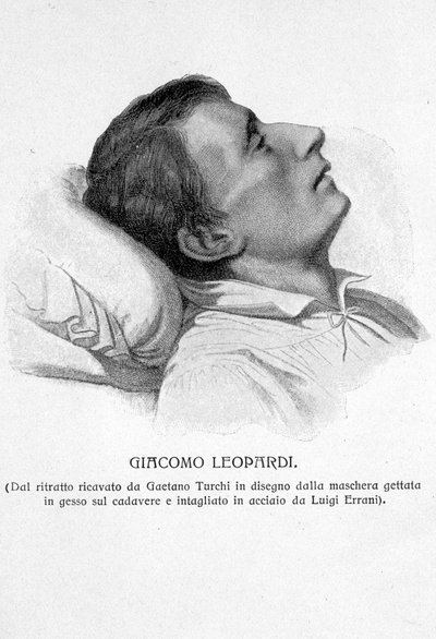 Portrait de Giacomo Leopardi sur son lit de mort - Unknown artist