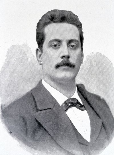Portrait de Giacomo Puccini, compositeur italien (1858-1924), gravure XIXe siècle - Unknown artist
