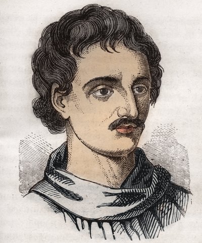 Portrait de Giordano Bruno (1548-1600) frère dominicain italien, philosophe, mathématicien, poète et astrologue - Unknown artist